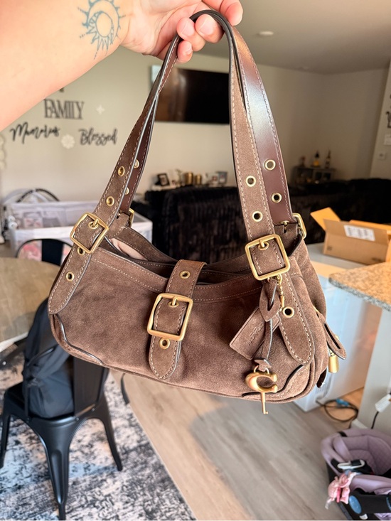 Coach Handbags - Brown Suede Shoulder Bag - Drifter 31 Coach